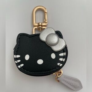 Black Hello Kitty Coin Purse with Silver Bow